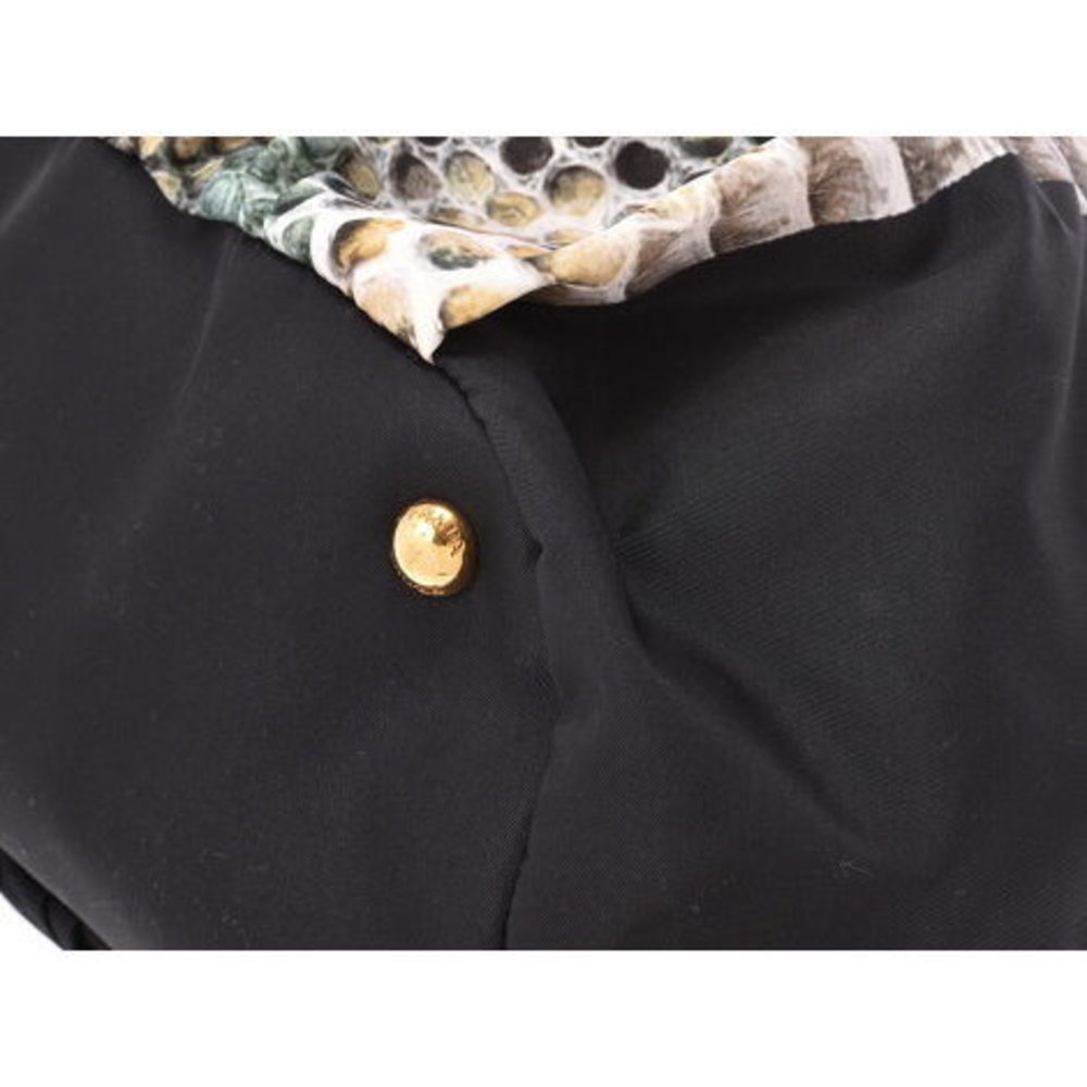 Prada Tote Bag Black Python Pattern Nylon Nappa - image 6